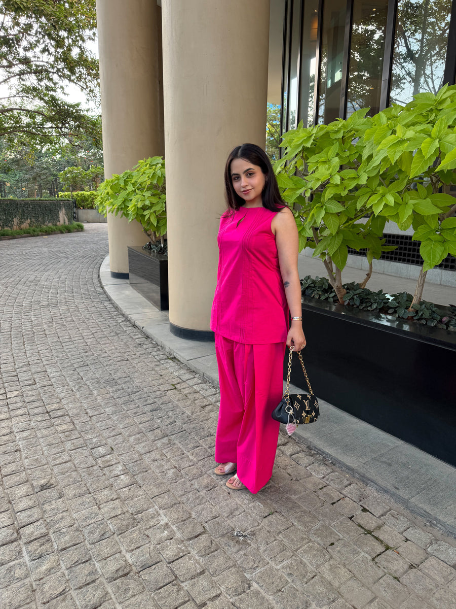 Sleeveless Farshi Salwar Set With Pockets
