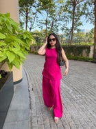 Sleeveless Farshi Salwar Set With Pockets