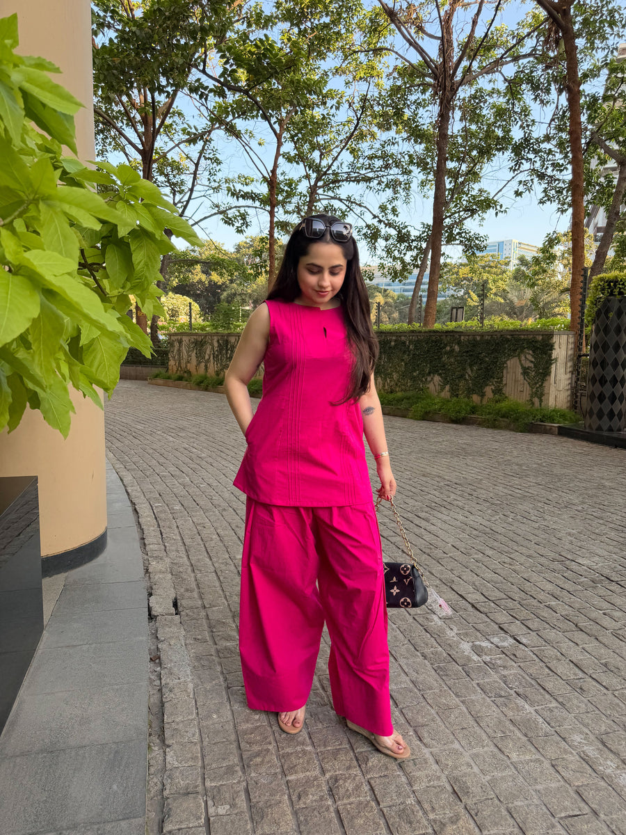 Sleeveless Farshi Salwar Set With Pockets