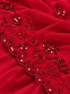 Party Wear Tulip Fandy Satin Saree with Heavy Beads & Sequins Work