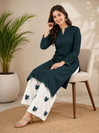 Rich Maroon Pure Cotton Embroidered Casual Kurti