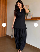 Sleeveless Farshi Salwar Set With Pockets